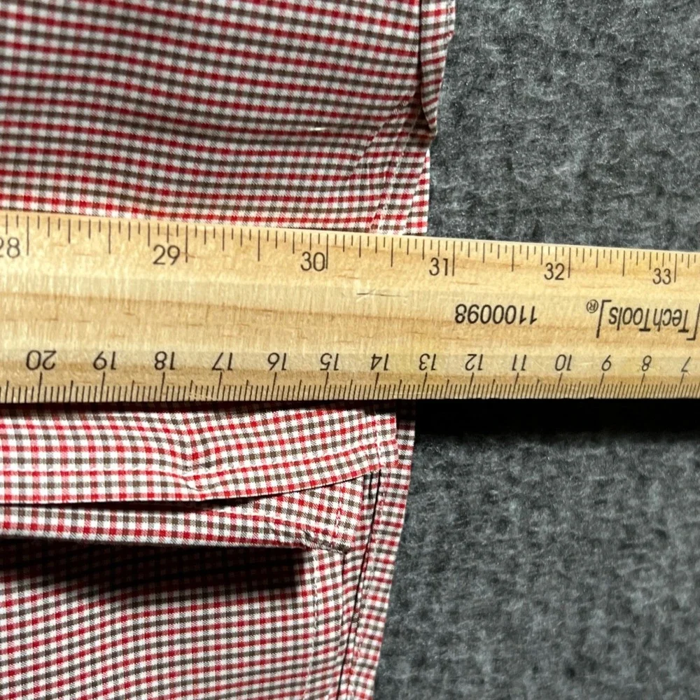 Ermenegildo Zegna Men's‎ Red Gingham Dress Shirt Size L